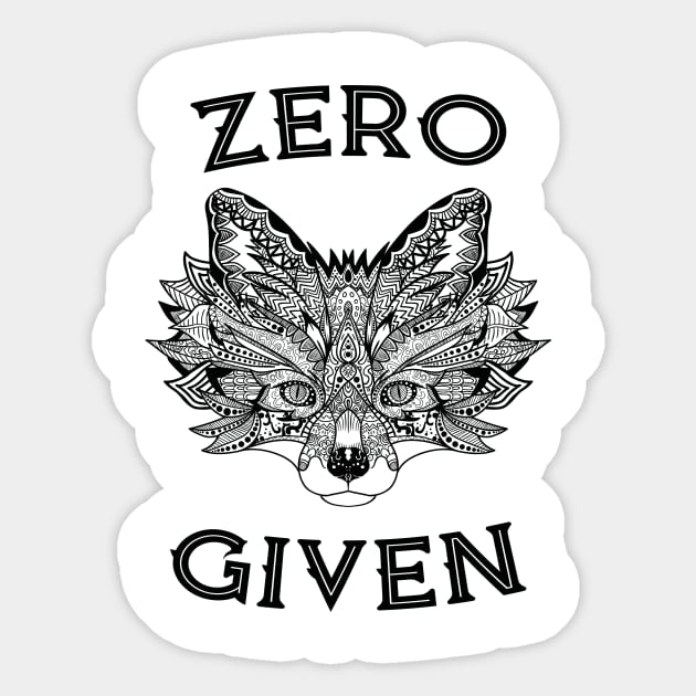 Zero Fox Given Funny Tee Pen and Ink Cute illustration T-Shirt Sticker by g14u
